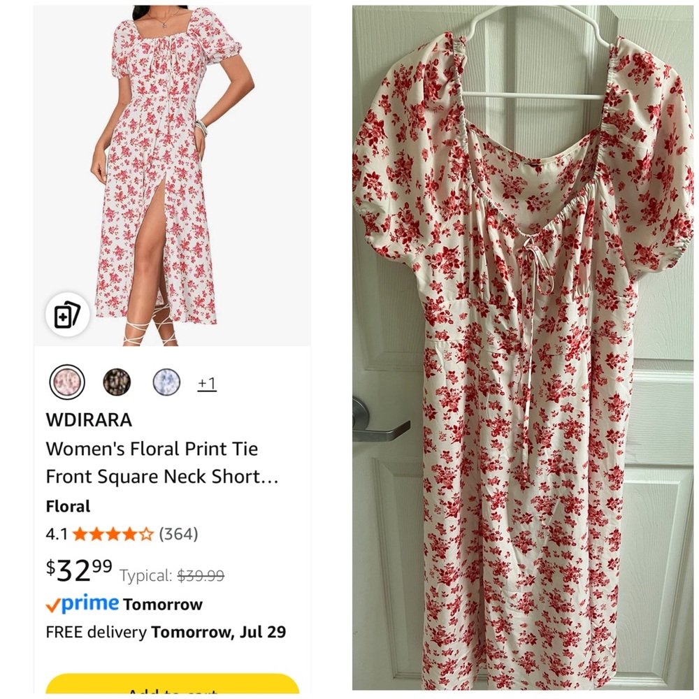 WDIRARA Women's Floral Print Dress